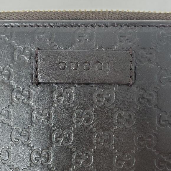 GUCCI Microguccissima GG Micro Logo Leather Zip Around Continental Wallet Brown - Picture 9 of 13